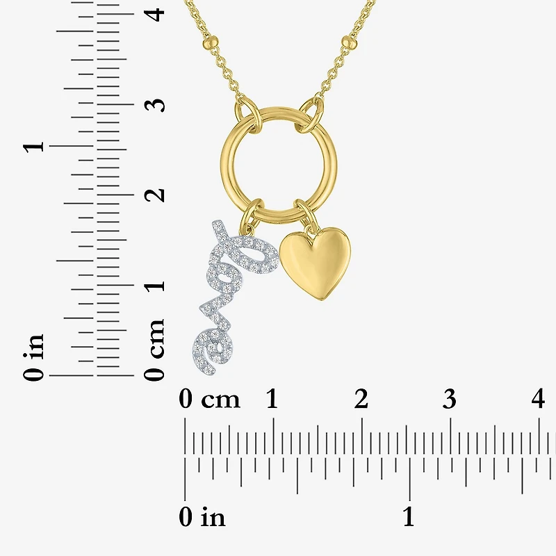 Diamond Addiction (G-H / Si2-I1) Womens 1/10 CT. T.W. Lab Grown White Diamond 14K Gold Over Silver Inch Pendant Necklace