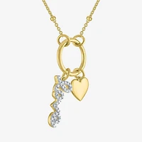 Diamond Addiction (G-H / Si2-I1) Womens 1/10 CT. T.W. Lab Grown White Diamond 14K Gold Over Silver Inch Pendant Necklace