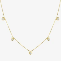 Diamond Addiction (G-H / Si2-I1) Womens 1/10 CT. T.W. Lab Grown White Diamond 14K Gold Over Silver Heart 18 Inch Pendant Necklace