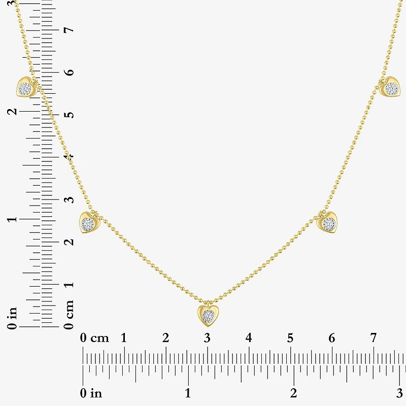 Diamond Addiction (G-H / Si2-I1) Womens 1/10 CT. T.W. Lab Grown White Diamond 14K Gold Over Silver Heart 18 Inch Pendant Necklace