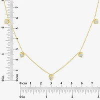 Diamond Addiction (G-H / Si2-I1) Womens 1/10 CT. T.W. Lab Grown White Diamond 14K Gold Over Silver Heart 18 Inch Pendant Necklace