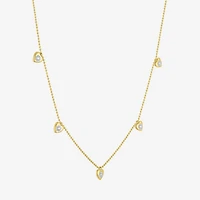 Diamond Addiction (G-H / Si2-I1) Womens 1/10 CT. T.W. Lab Grown White Diamond 14K Gold Over Silver Heart 18 Inch Pendant Necklace
