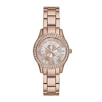 Relic By Fossil Womens Rose Goldtone Bracelet Watch Zr12174