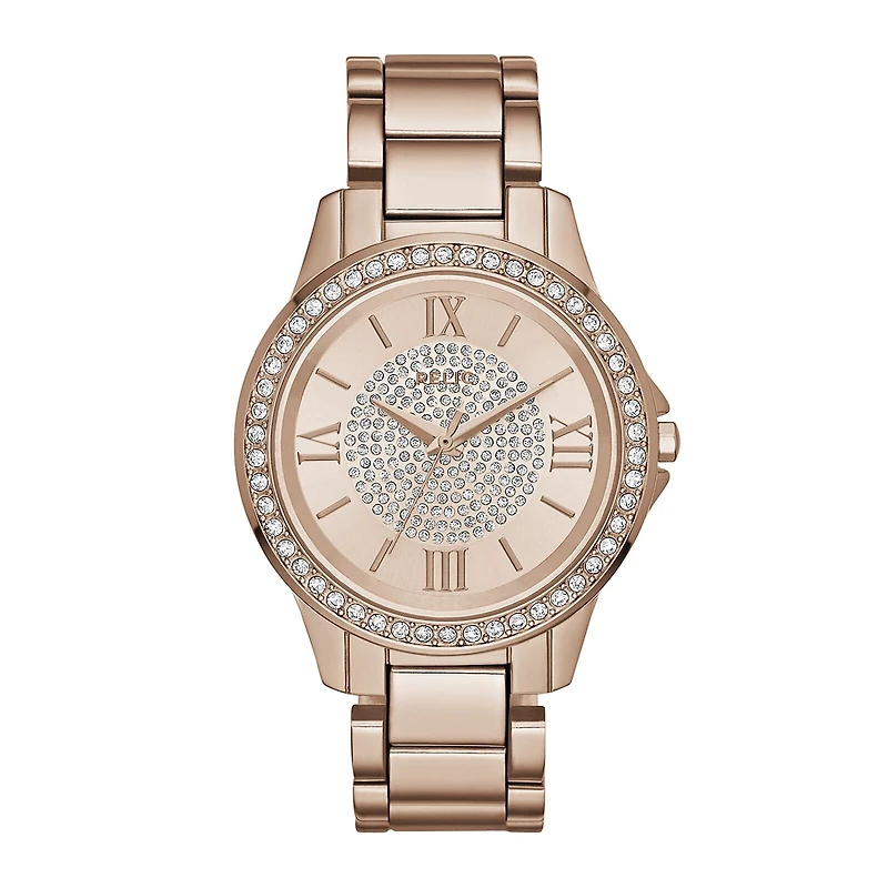 Relic By Fossil Womens Rose Goldtone Stainless Steel Bracelet Watch Zr12178