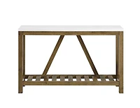 Farmhouse Slatted Shelf Entryway Table
