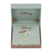 Disney Classics Womens Crystal Pure Silver Over Brass Inch Pendant Necklace