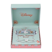 Disney Classics Womens Crystal Heart Mickey Mouse Bolo Bracelet