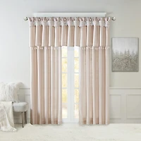 Madison Park Natalie 50"W X 26"L Lightweight Twisted Tab Top Tailored Valance