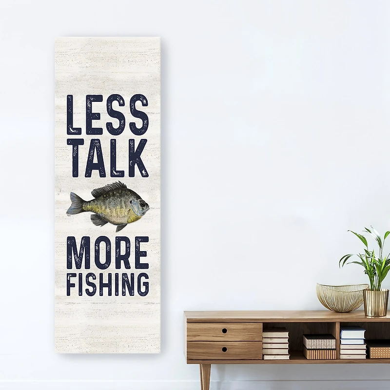Lumaprints Less Talk More Fishing Vertical Ii-Fishing Giclee Canvas Art