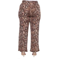 White Mark Womens Plus Mid Rise Wide Leg Palazzo Pant