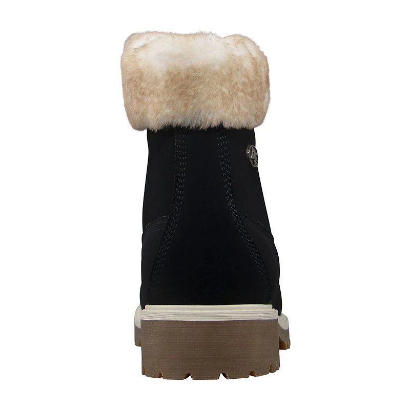 Lugz Womens Convoy Fur Block Heel Lace Up Boots