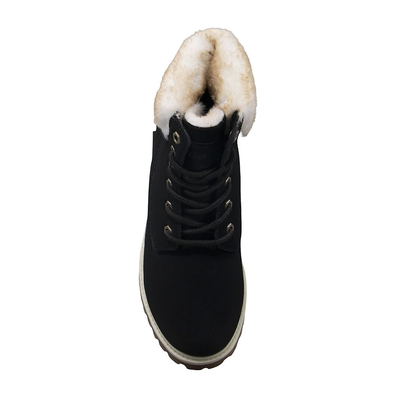 Lugz Womens Convoy Fur Block Heel Lace Up Boots