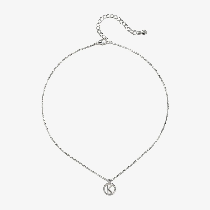 Bijoux Bar Delicates Initial Womens 16 Inch Pendant Necklace