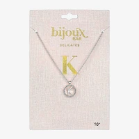 Bijoux Bar Delicates Initial Womens 16 Inch Pendant Necklace