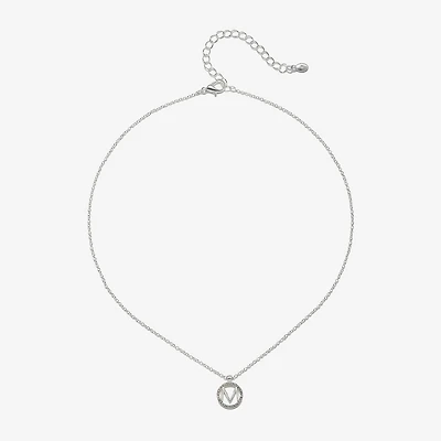 Bijoux Bar Delicates Initial Womens 16 Inch Pendant Necklace