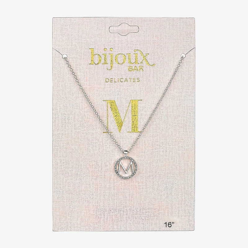 Bijoux Bar Delicates Initial Womens 16 Inch Pendant Necklace