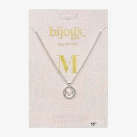 Bijoux Bar Delicates Initial Womens 16 Inch Pendant Necklace