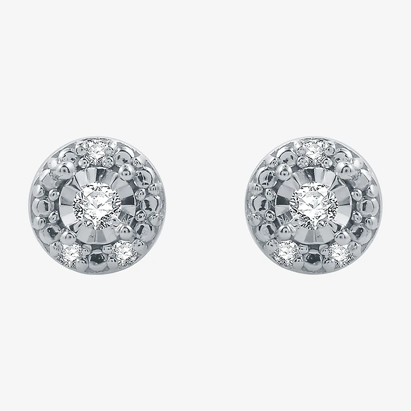 (G / Si2-Si3) Diamond Accent Lab Grown White Diamond Sterling Silver 4.8mm Round Stud Earrings