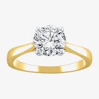 (H-I / Si2) Womens 1 1/2 CT. Lab Grown White Diamond 14K Gold Round Solitaire Engagement Ring