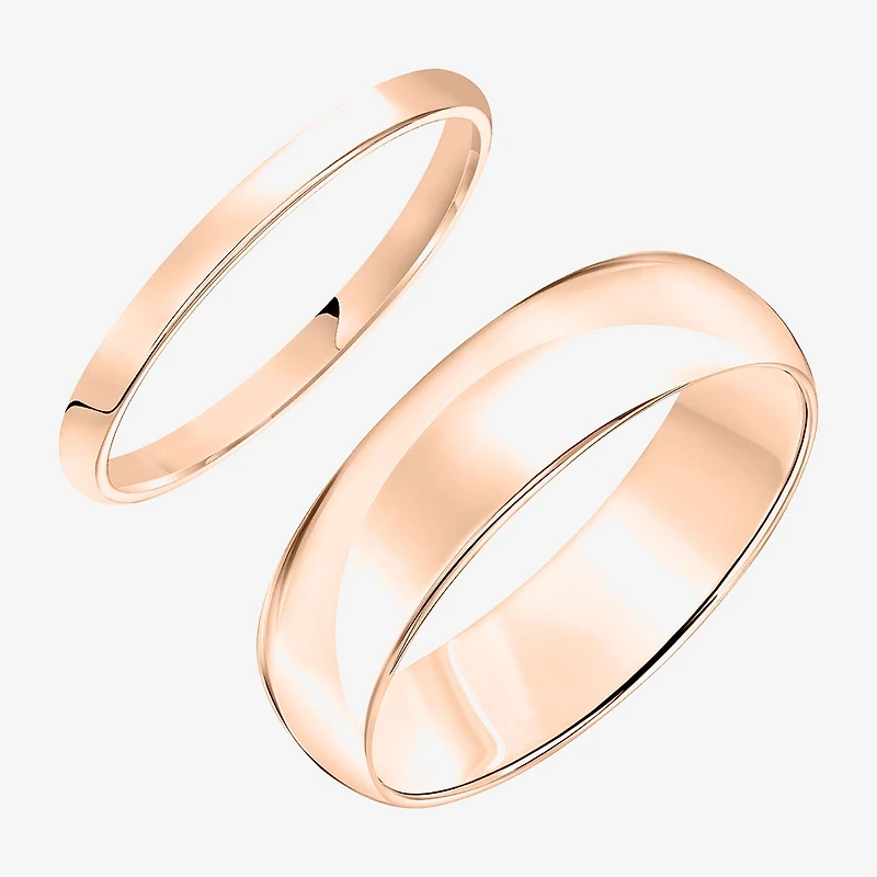 Unisex Adult 10K Gold Wedding Ring Set