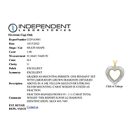 (H-I / I1) Womens 1 CT. T.W. Lab Grown White Diamond 14K Gold Over Silver Sterling Heart 18 Inch Pendant Necklace