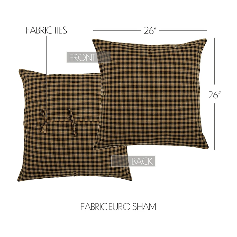 VHC Brands Country Check Euro Sham