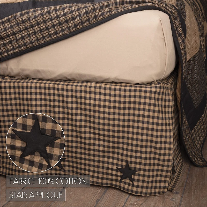 VHC Brands Country Check Star 16" Bed Skirt