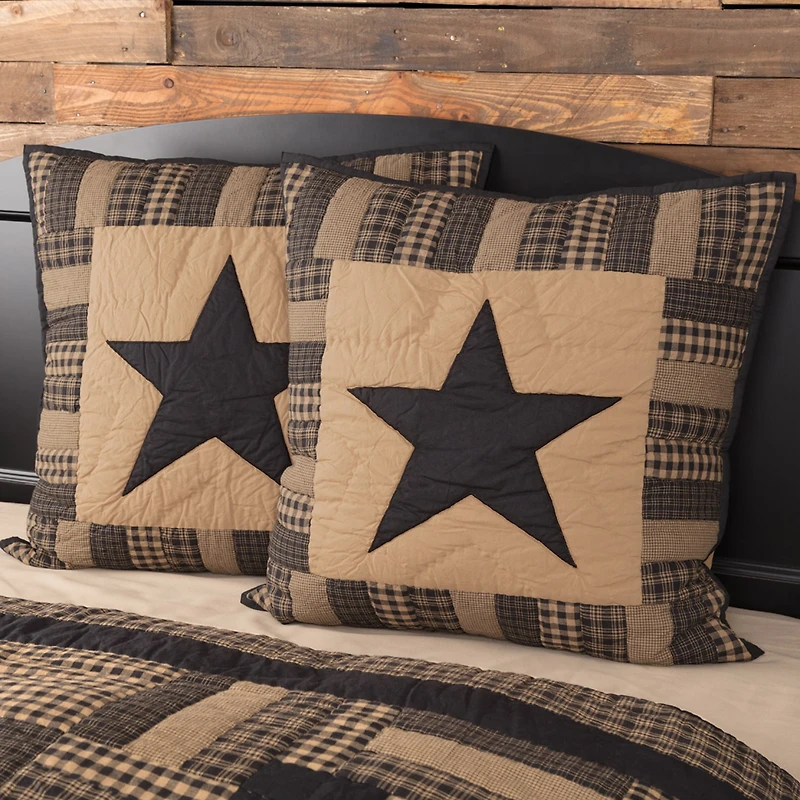 VHC Brands Country Check Star Euro Sham