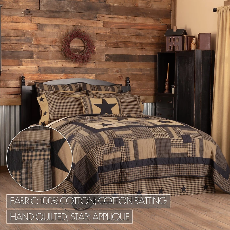 VHC Brands Country Check Star Reversible Quilt