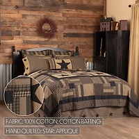 VHC Brands Country Check Star Reversible Quilt Set