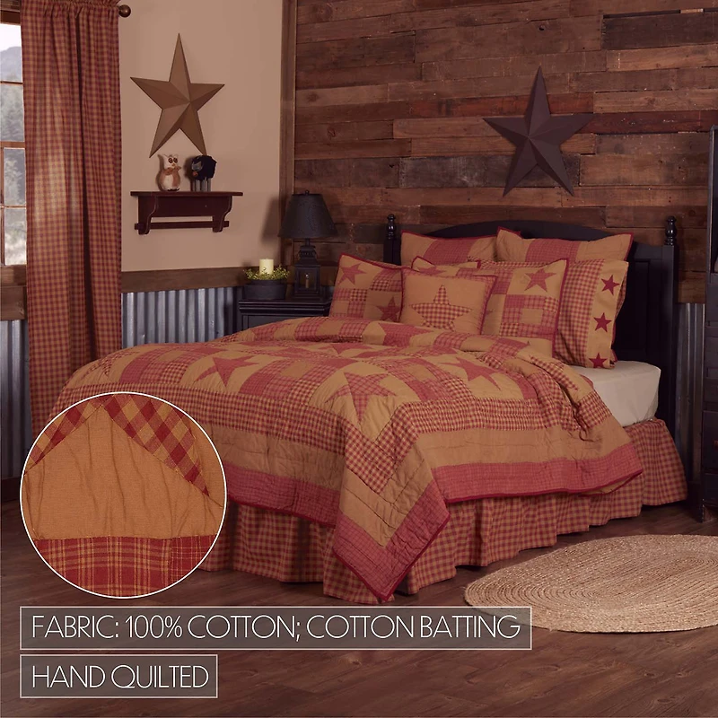 VHC Brands Ninepatch Star Reversible Quilt