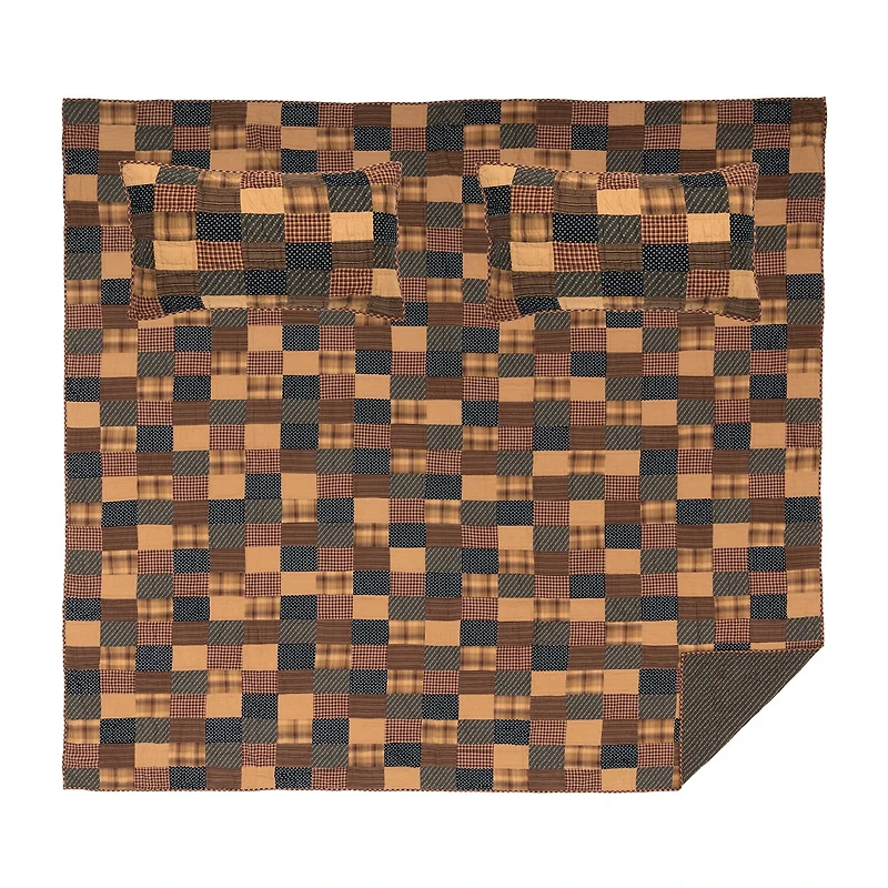 VHC Brands Patriotic Patch Reversible Quilt Set
