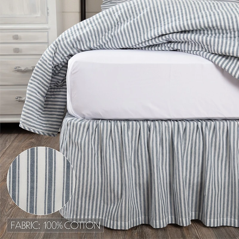 VHC Brands Sawyer Mill Stripe 16" Bed Skirt