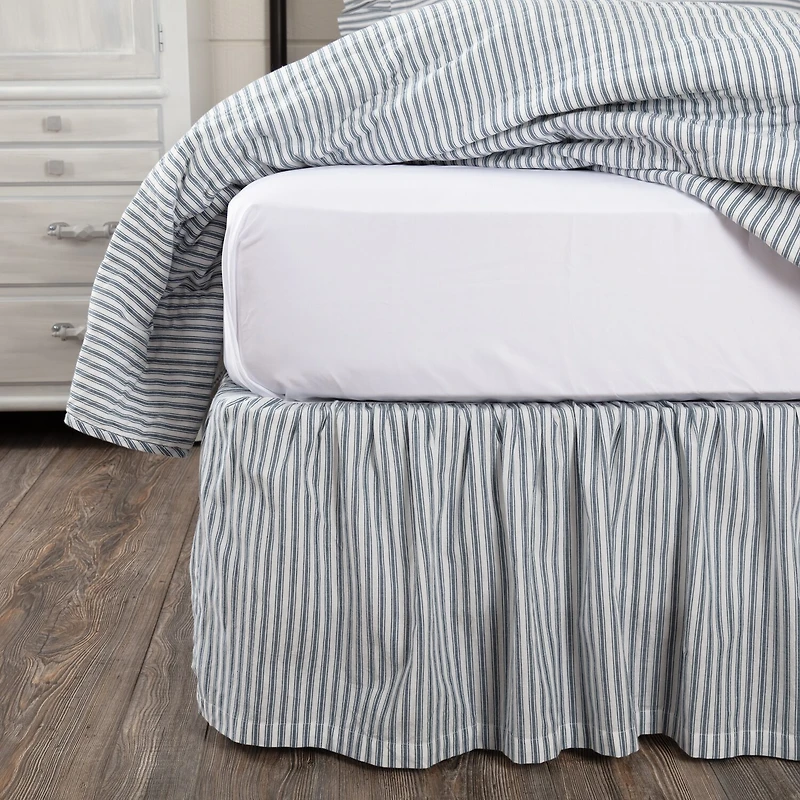 VHC Brands Sawyer Mill Stripe 16" Bed Skirt