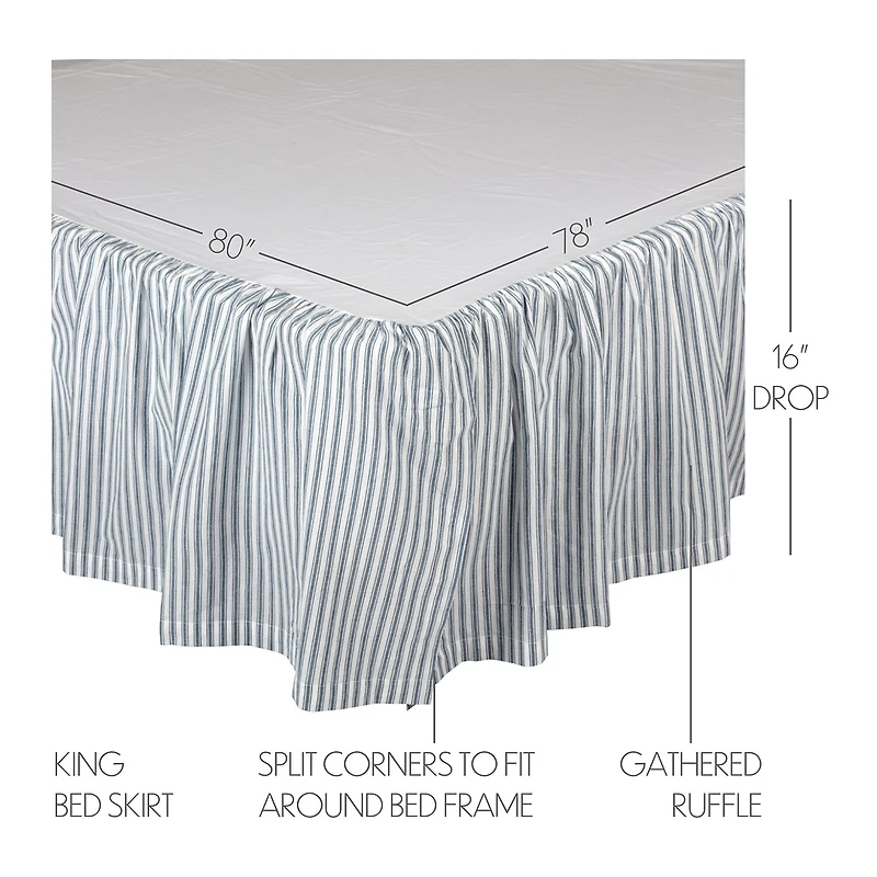 VHC Brands Sawyer Mill Stripe 16" Bed Skirt