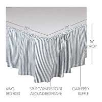 VHC Brands Sawyer Mill Stripe 16" Bed Skirt