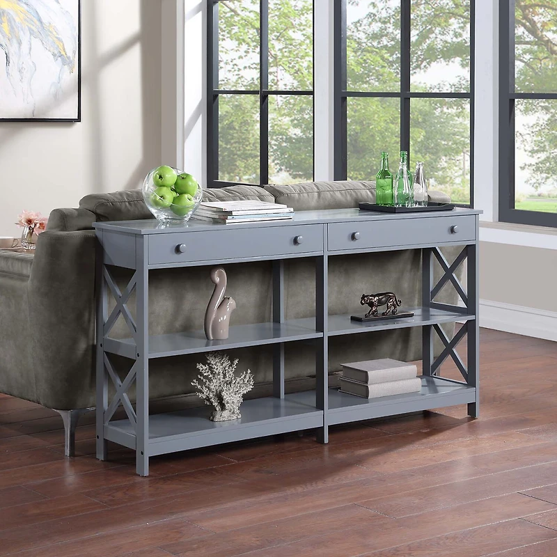 Oxford 2-Drawer Storage Console Table with Shelves