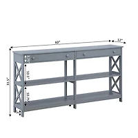 Oxford 2-Drawer Storage Console Table with Shelves