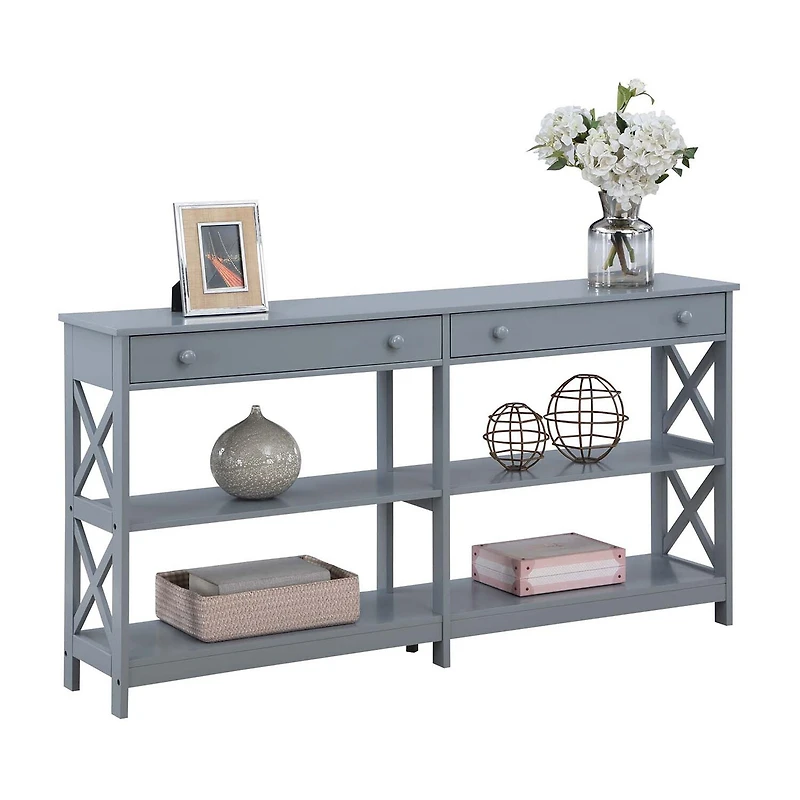 Oxford 2-Drawer Storage Console Table with Shelves