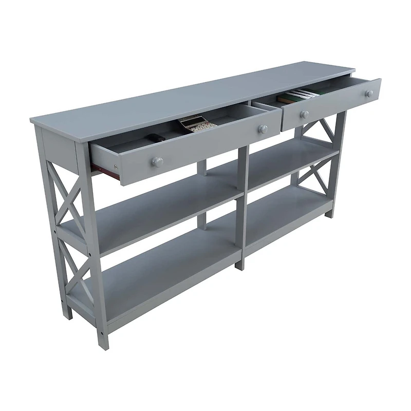 Oxford 2-Drawer Storage Console Table with Shelves