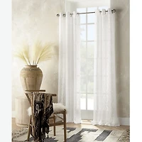 Distant Lands Ogee Clip Grommet Top Sheer Single Curtain Panel