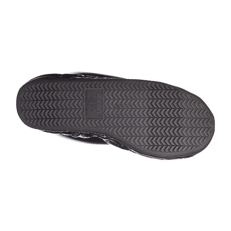 Isotoner Mikaela Nylon Puffer Womens Memory Foam Bootie Slippers