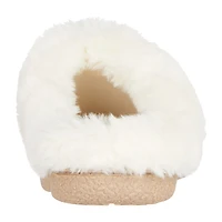 Isotoner Clara Emroidered Microsuede Hoodback Womens Memory Foam Clog Slippers