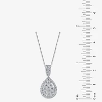 Diamond Blossom (H-I / I1) Womens 1 CT. T.W. Lab Grown White Diamond 10K Gold Pear 18 Inch Pendant Necklace