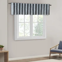 Madison Park Eliza Embroidery Faux Silk 50"W X 18"L Rod Pocket Tailored Valance