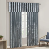 Madison Park Eliza Embroidery Faux Silk 50"W X 18"L Rod Pocket Tailored Valance