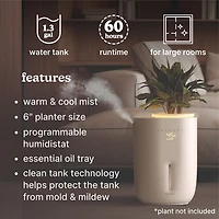 HoMedics Top-Fill Warm + Cool With Planter Humidifier