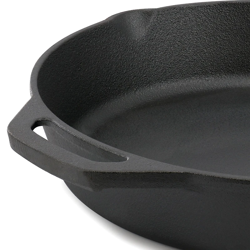 MegaChef Pre-Seasoned Cast Iron 12" Skillet with Glass Lid