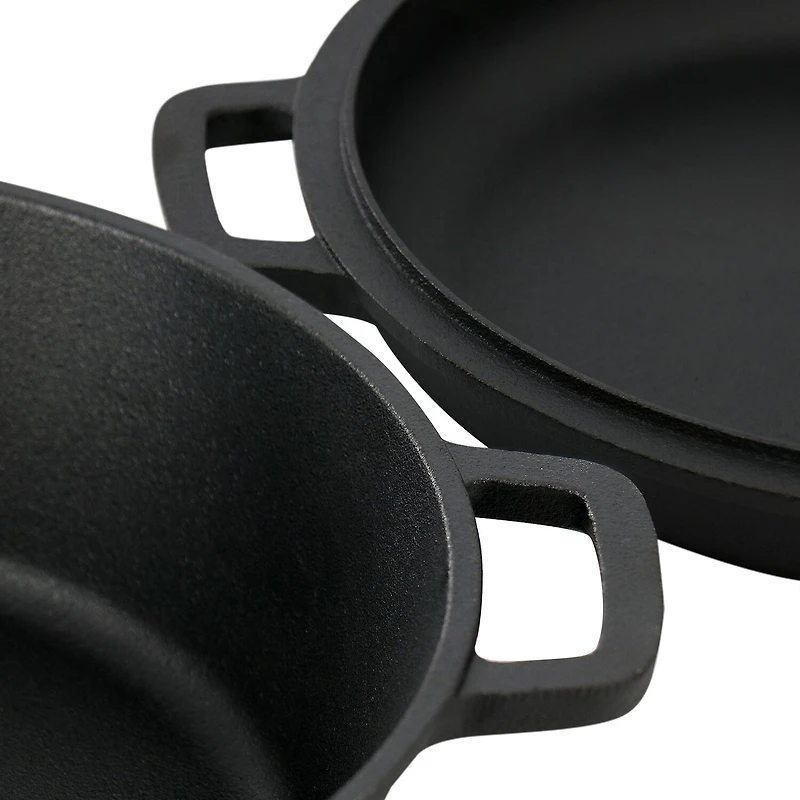 MegaChef Pre-Sesoned Cast Iron 2-In-1 Cookware Set