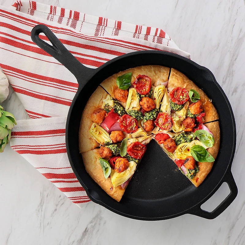 MegaChef Pre-Seasoned Enameled Cast Iron 10" Frying Pan